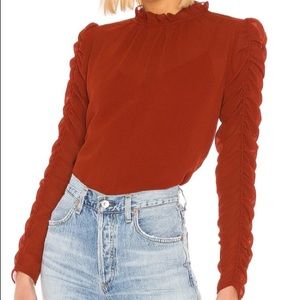 See by Chloe red blouse long sleeve shiffon